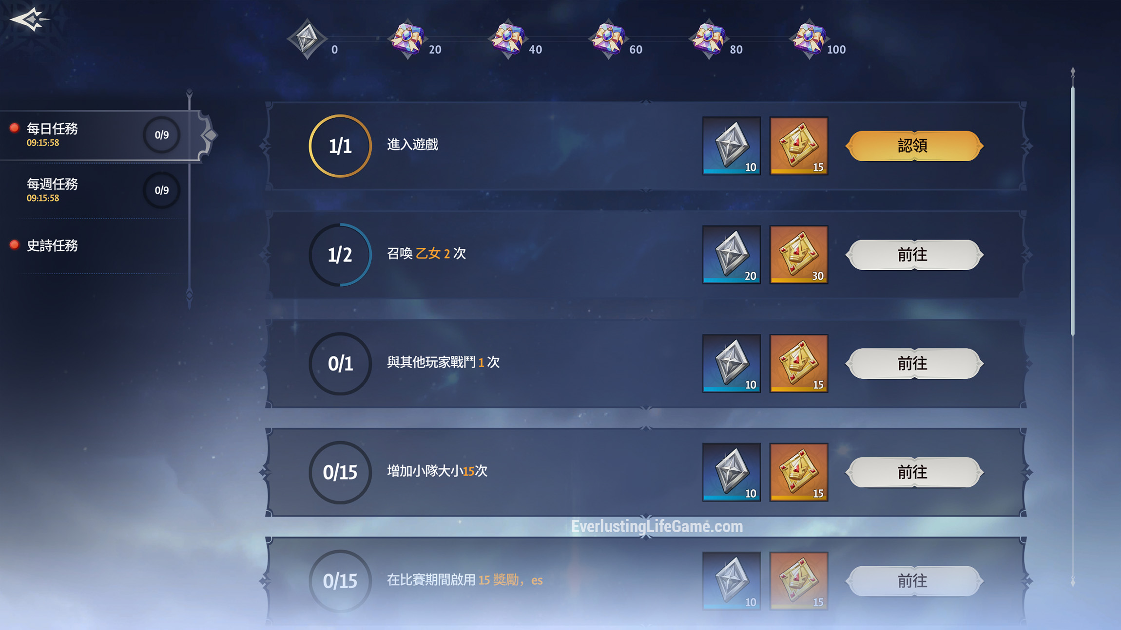 待完成任務列表